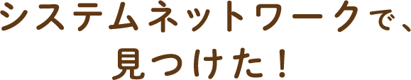 システムネットワークで、見つけた！